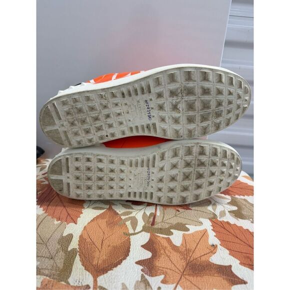 Valentino Garavani VLTN Fluorescent Orange Sneakers Men's Size 12 EU 45 $695 - Picture 7 of 8